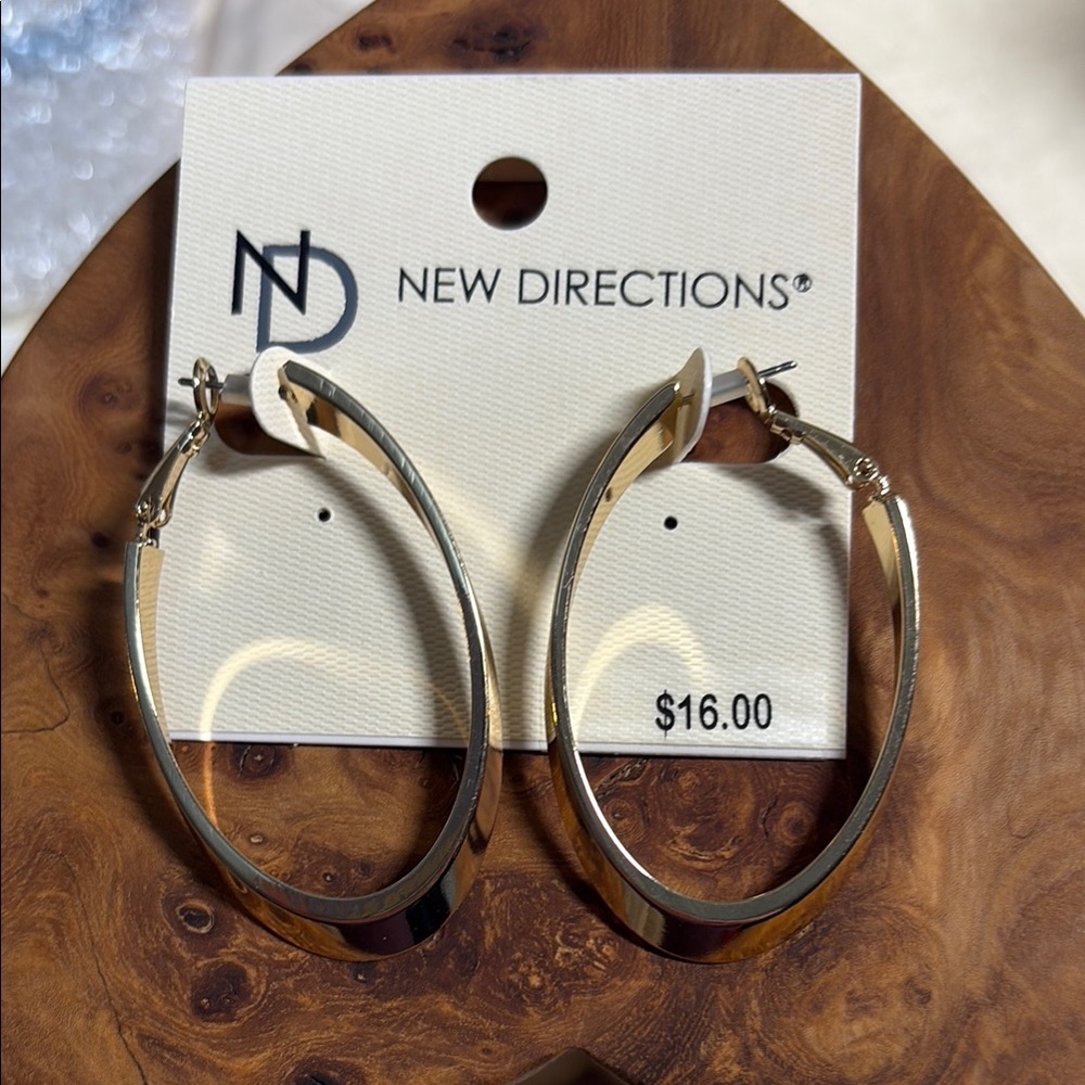 New Directions Gold Hoop Earrings
